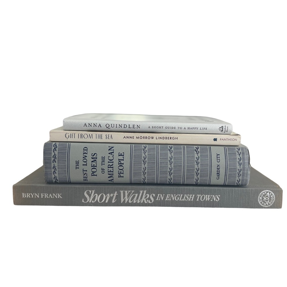 SOLD Vintage book stack neutral decor